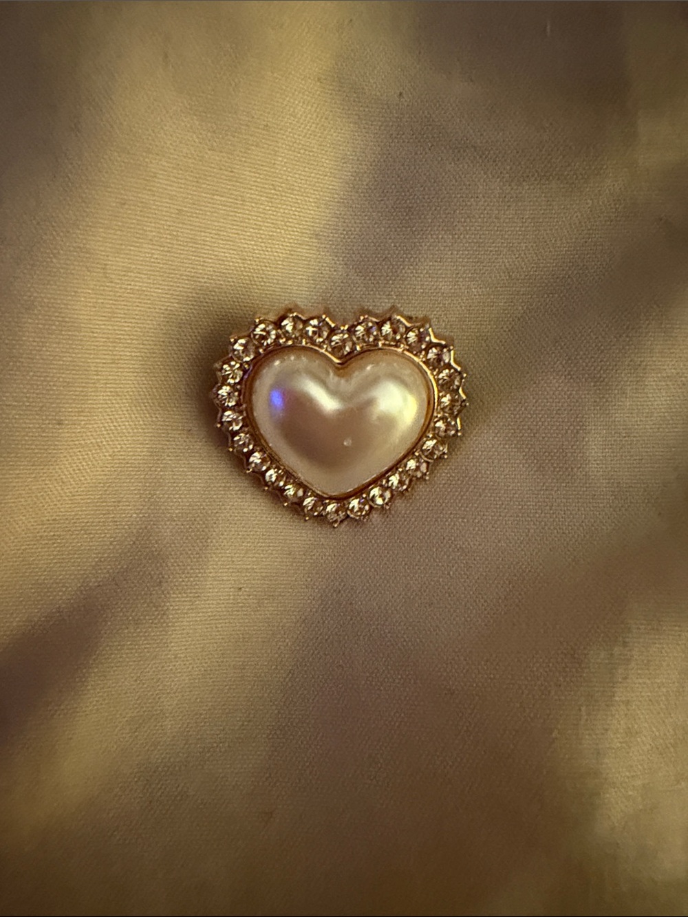 Gold Heart Pearl Brooch - Women Jewelry